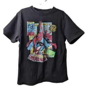 Marvel The Amazing Spiderman Youth Boys Black Tee Shirt M (7-8) Comic Book